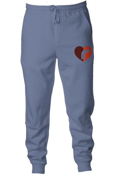 Heart RR Slate Blue Pigment Dyed Fleece Joggers