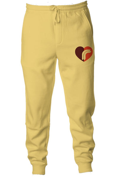 Heart RR Yellow Pigment Dyed Fleece Joggers