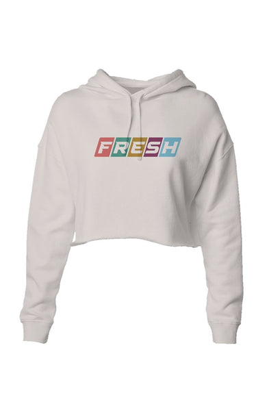 Fresh Color Block Womens Lightweight Crop Hoodie