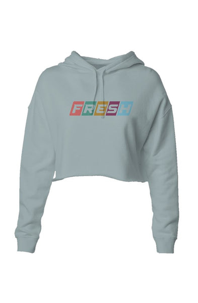 Fresh Color Block Womens Lightweight Crop Hoodie