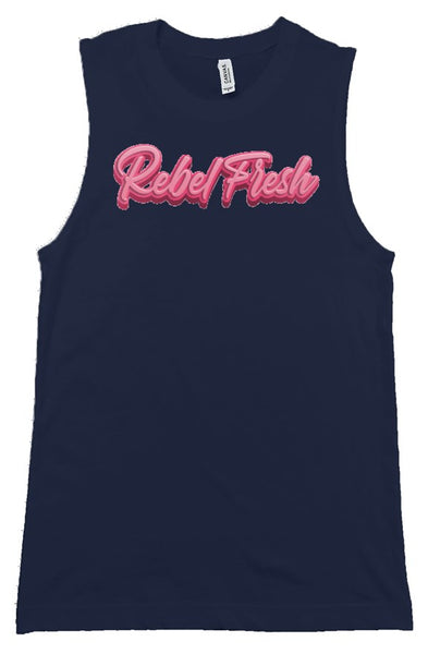 Rebel Fresh Pink Unisex Muscle Tank