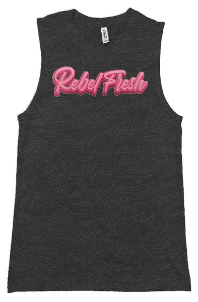 Rebel Fresh Pink Unisex Muscle Tank