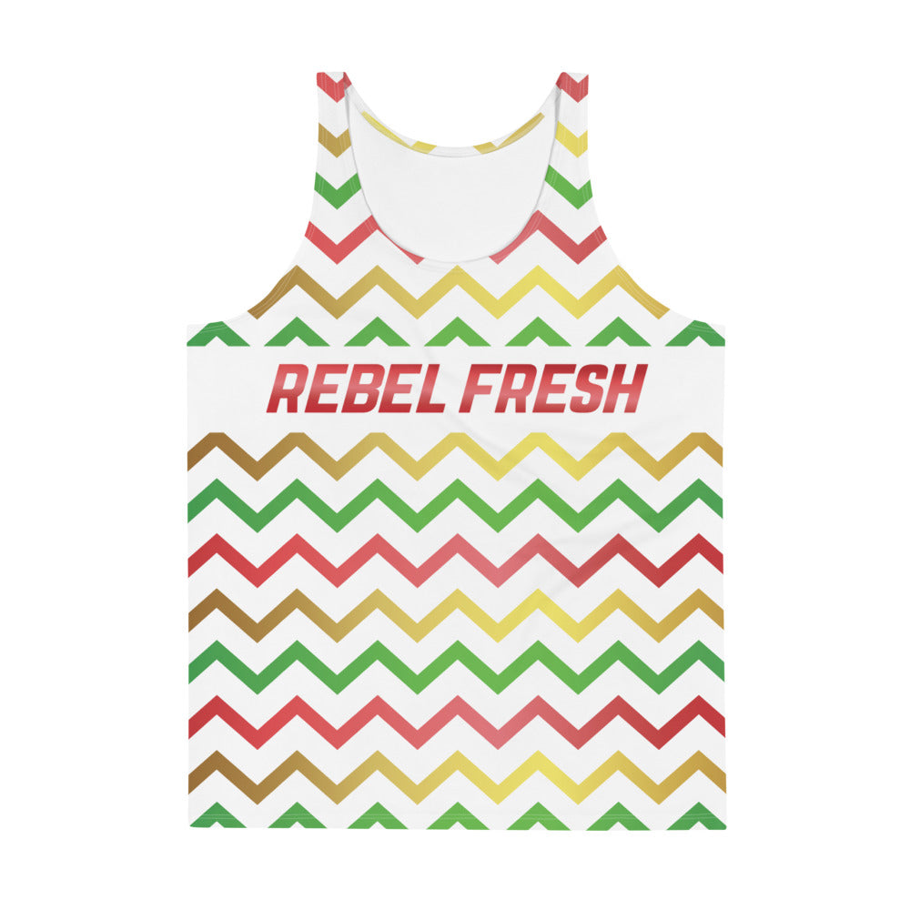 Rebel Fresh Red Gold Green Unisex Tank Top