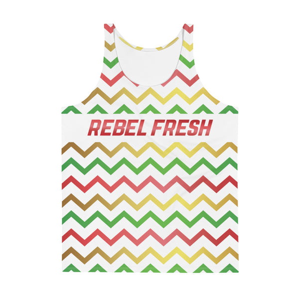 Rebel Fresh Red Gold Green Unisex Tank Top