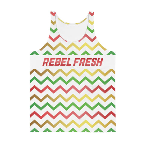 Rebel Fresh Red Gold Green Unisex Tank Top