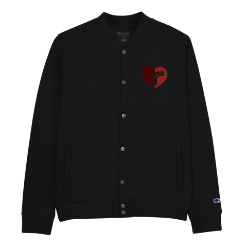 Heart RebelRespec Embroidered Champion Bomber Jacket