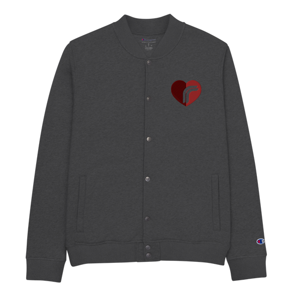 Heart RebelRespec Embroidered Champion Bomber Jacket