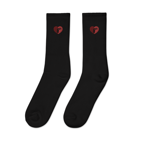 Heart RebelRespec Embroidered Socks