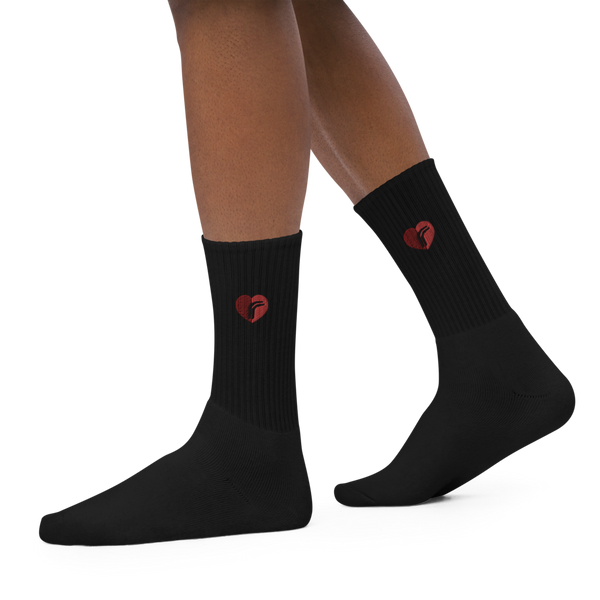 Heart RebelRespec Embroidered Socks