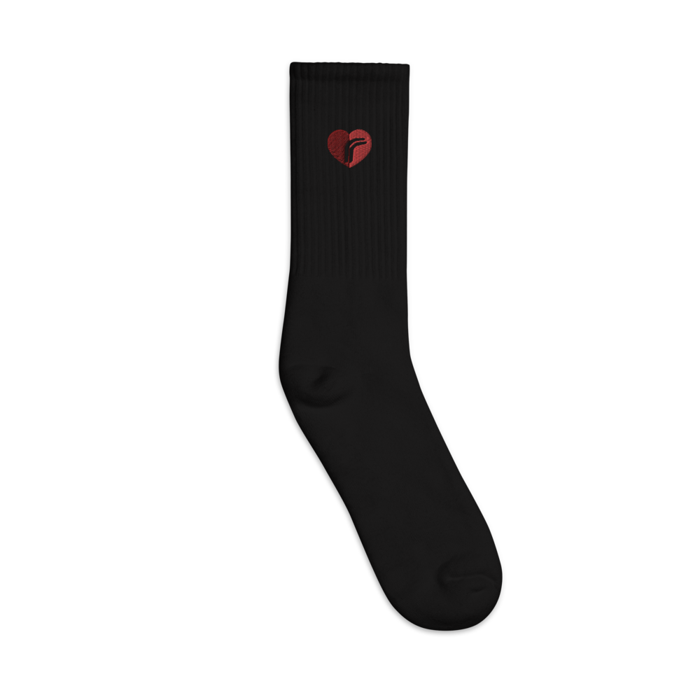 Heart RebelRespec Embroidered Socks