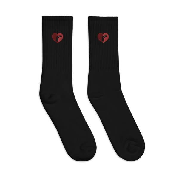 Heart RebelRespec Embroidered Socks