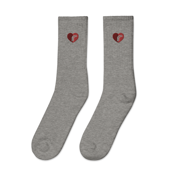 Heart RebelRespec Embroidered Socks