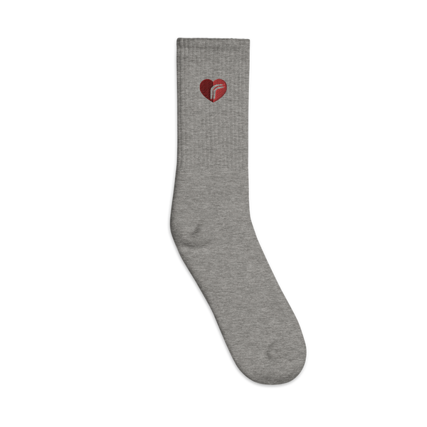 Heart RebelRespec Embroidered Socks