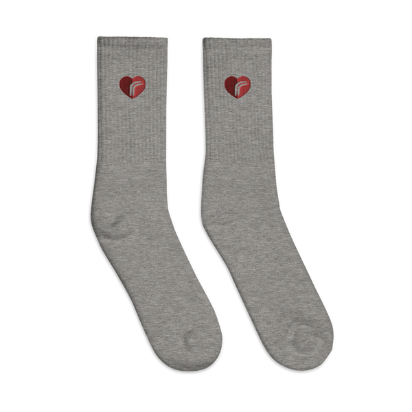 Heart RebelRespec Embroidered Socks