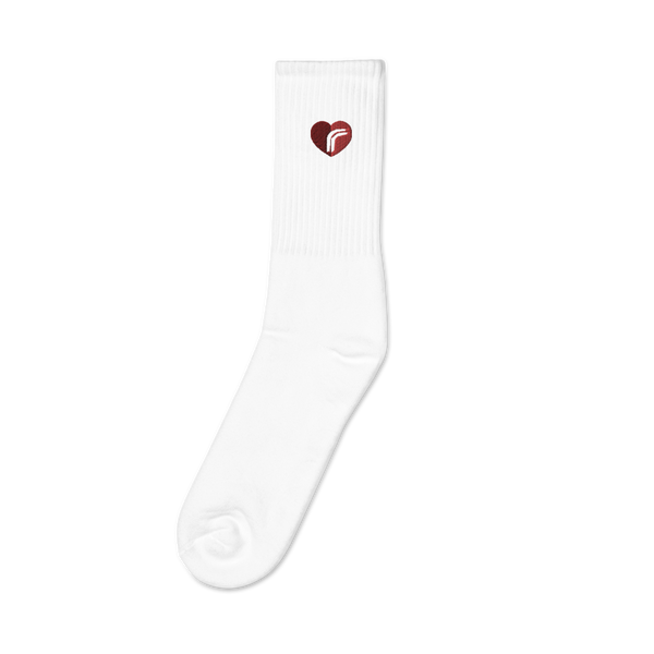 Heart RebelRespec Embroidered Socks