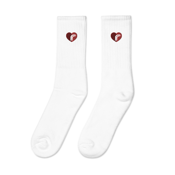 Heart RebelRespec Embroidered Socks