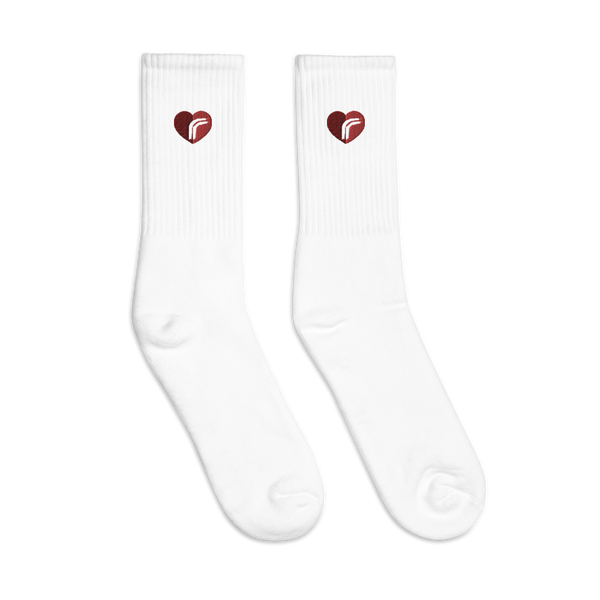 Heart RebelRespec Embroidered Socks