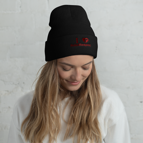 I Love RebelRespec Cuffed Beanie