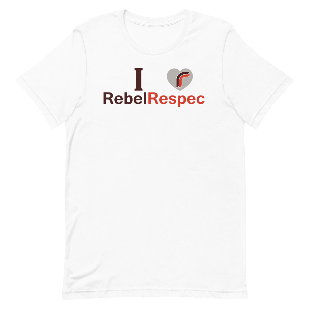 I love RebelRespec Grey Heart Short-Sleeve Unisex T-Shirt