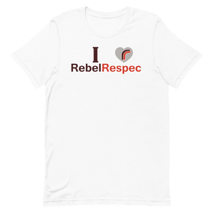 I love RebelRespec Grey Heart Short-Sleeve Unisex T-Shirt