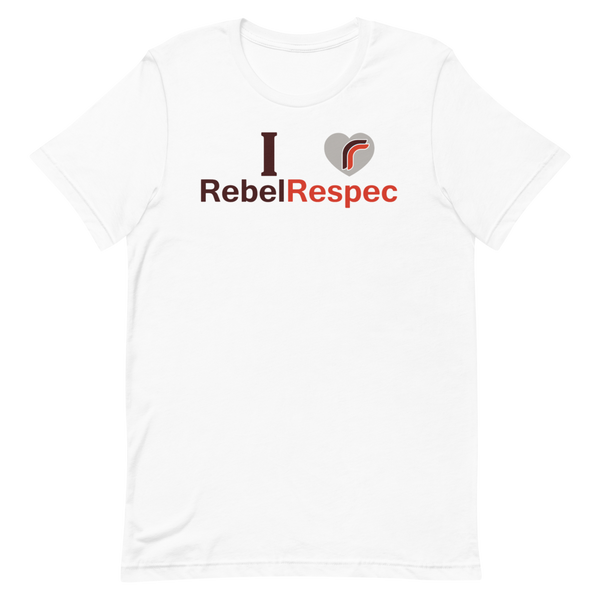 I love RebelRespec Grey Heart Short-Sleeve Unisex T-Shirt