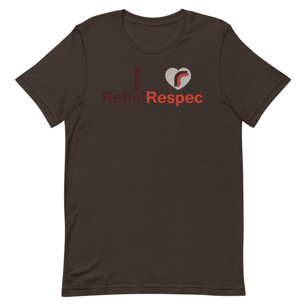 I love RebelRespec Grey Heart Short-Sleeve Unisex T-Shirt