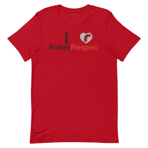 I love RebelRespec Grey Heart Short-Sleeve Unisex T-Shirt