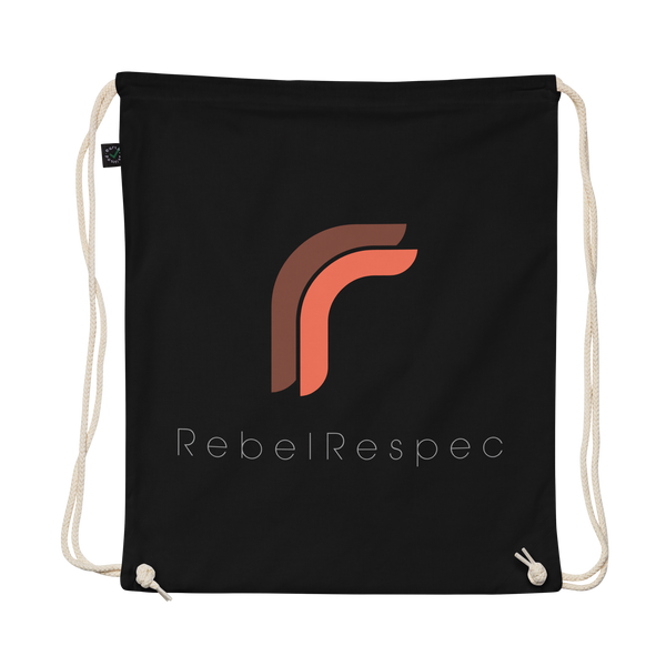 RebelRespec Logo Organic Cotton Drawstring Bag