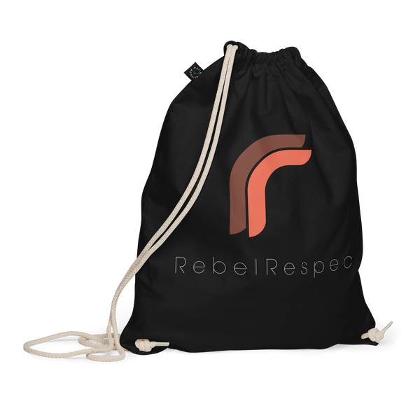 RebelRespec Logo Organic Cotton Drawstring Bag