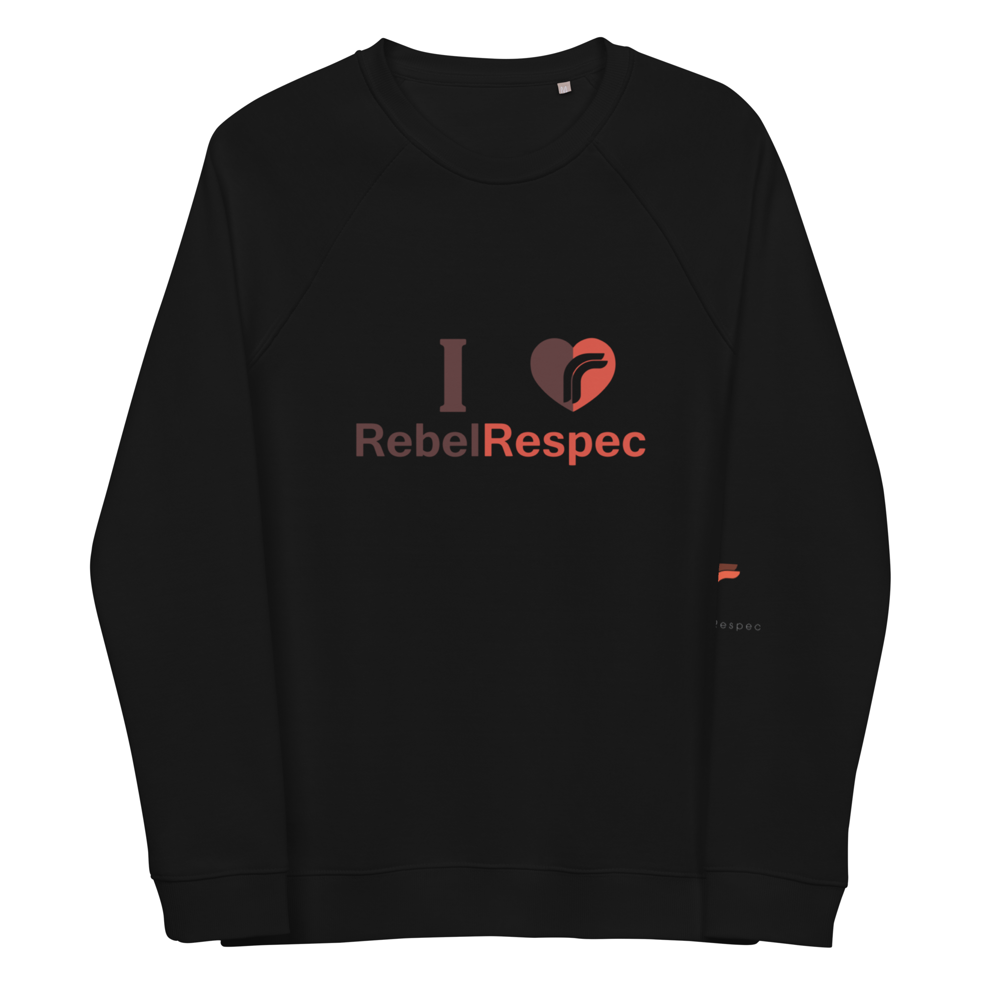 I Love RebelRespec Unisex Organic Raglan Sweatshirt