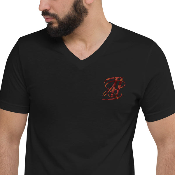 Bougie Boi Embroidered Unisex Short Sleeve V-Neck T-Shirt